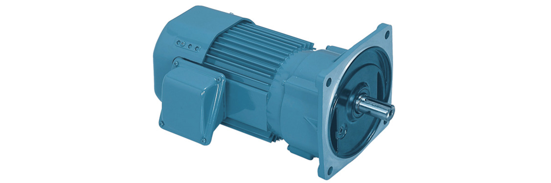 三木プーリのTMFB2タイプ ブレーキ付き中実軸ギヤードモータ製品画像（高信頼ブレーキ搭載・高トルク駆動・産業用）