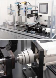 三木プーリの採用関連企業製品使用例 黒田精工のモーター出力軸とボールねじ軸をつなぐSFC金属板ばねカップリング（高精度位置決めを実現する軸継手の接続部）