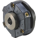 三木プーリの採用関連使用例 CF-A原動機用ゴム・樹脂カップリング（津田駒工業の織機に採用され振動吸収とトルク伝達を担う軸継手）