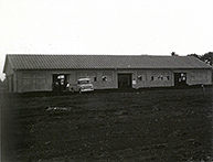 三木プーリの沿革写真 1961年 相模工場建設当時の外観（完成直後の工場建屋と周囲の敷地の様子）