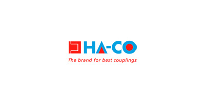HA-CO GmbHのロゴ（欧州拠点として伝動機器分野を担うグループ会社のブランドロゴ）