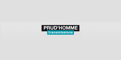 PRUD'HOMME TRANSMISSIONSのロゴ（伝動機器分野を担う海外グループ会社のブランドロゴ）